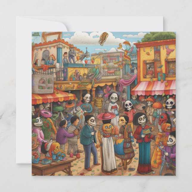 Convite Dia de los Muertos Fair (Frente)