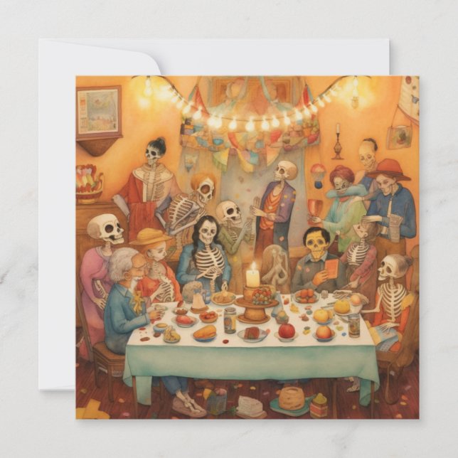 Convite "Dia de los Muertos", Festa de Lembrança Familiar (Frente)