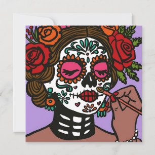 Convite Día de los Muertos Hand Drawn Catrina
