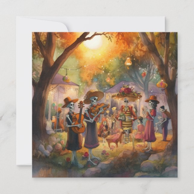 Convite "Dia de los Muertos", Harmonia no Cemitério (Frente)