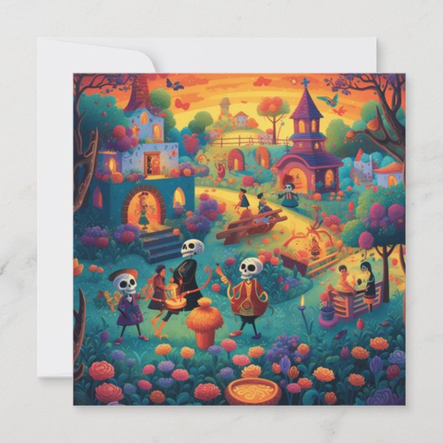 Convite Dia de los Muertos, Lembrança Candlelit (Frente)