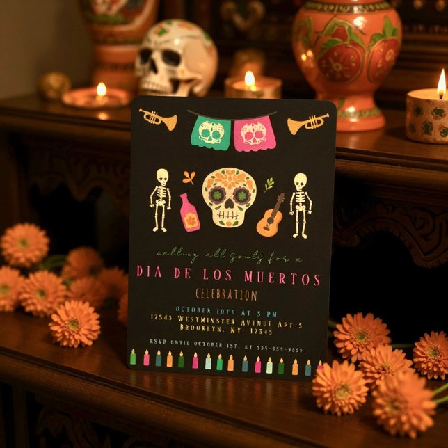 Convite Día de los Muertos Party Invitation (Criador carregado)
