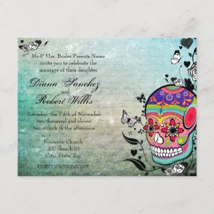 Convite Dia de Muerte do crânio inoperante do açúcar de