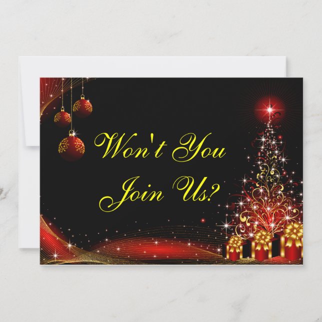 Convite Dia de Natal Wonderland Red Set (Frente)