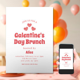 Convite Dia de os namorados de Brunch do Dia da Galentina 