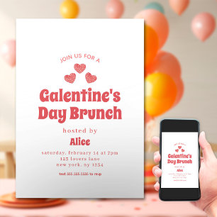Convite Dia de os namorados de Brunch do Dia da Galentina 