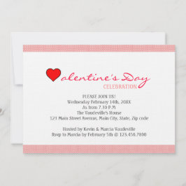 Convite Dia de os namorados do Coração Vermelho