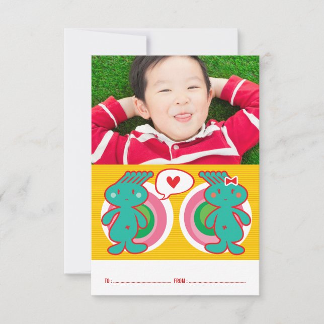 Convite Dia de os namorados Funky Classroom (Frente)