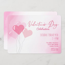 Convite Dia de os namorados Rosa Balões Canos