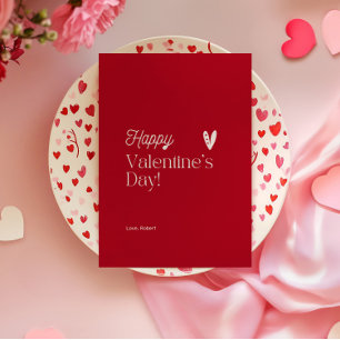 Convite Dia de os namorados Tipográfico do Coração Vermelh