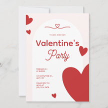 Dia de os namorados Vermelho e Rosa Moderno Convit