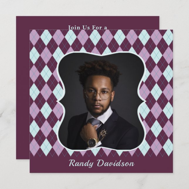 Convite Dia de os pais Adicionar Fotografia Festa de Janto (Frente/Verso)