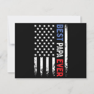 Convite Dia de os pais Best Papa Ever com bandeira america