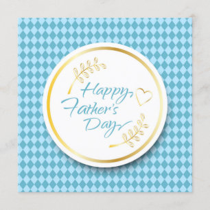 Convite  Dia de os pais feliz!Cor azul moderna