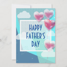 Convite Dia de os pais feliz moderno com balões azuis