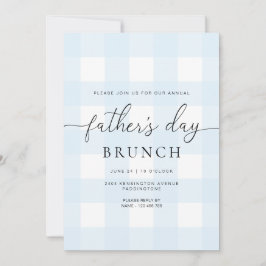 Convite Dia de os pais Gingham Azul