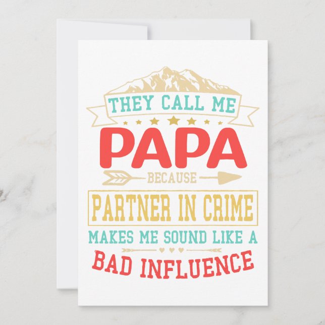 Convite Dia de os pais Presente - eles me chamam de má inf (Frente)