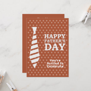 Convite Dia de os pais White Tie Brown Dots Janto Party