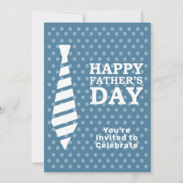 Convite Dia de os pais White Tie Light Blue Pontos Janto