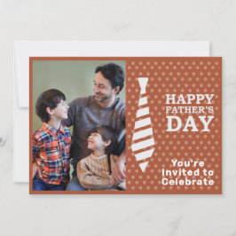 Convite Dia de os pais White Tie Light Brown Dots Festa de