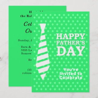Convite Dia de os pais White Tie LT Green Dots Janta Party