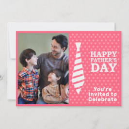 Convite Dia de os pais White Tie Pink Pontos Adicionar Fes