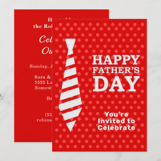 Convite Dia de os pais White Tie Red Dots Janto Partido do