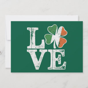 Convite Dia de São Patrício Amor Sorte Trevo Irlandês Verd