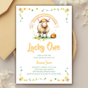 Convite Dia de São Patrício Arco-Íris Lucky Um primeiro an