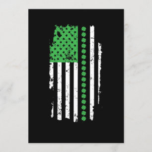 Convite Dia de São Patrício Bandeira Americano Irlandesa
