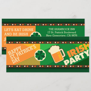Convite Dia de São Patrício de Shamrock irlandês