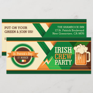 Convite Dia de São Patrício de Shamrock irlandês