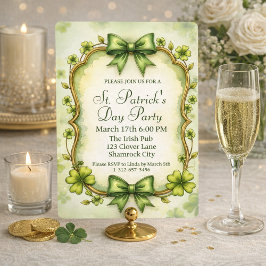Convite Dia de São Patrício Elegante Personalizável 