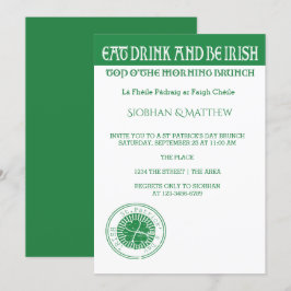 Convite Dia de São Patrício Irlandês Themed Morning Brunch