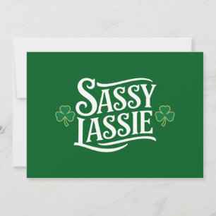Convite Dia de São Patrício Sassy Lassie Engraçado Irish G