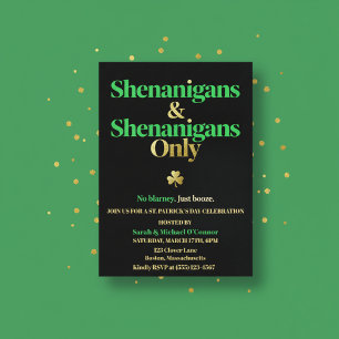 Convite Dia de São Patrício Somente Shenanigans