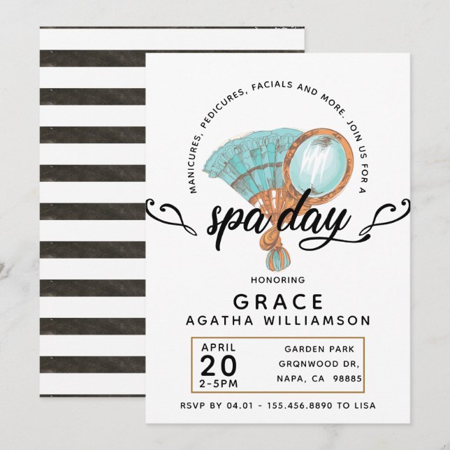 Convite Dia de Spa Clássico (Frente/Verso)