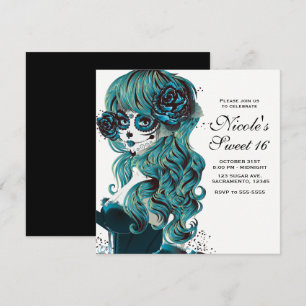 Convite Dia do Belo Crânio de Açúcar Doce Doce 16