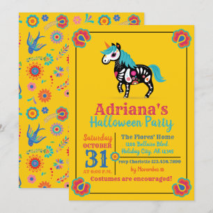 Convite Dia do Crânio do Açúcar Morto do Partido Unicórnio