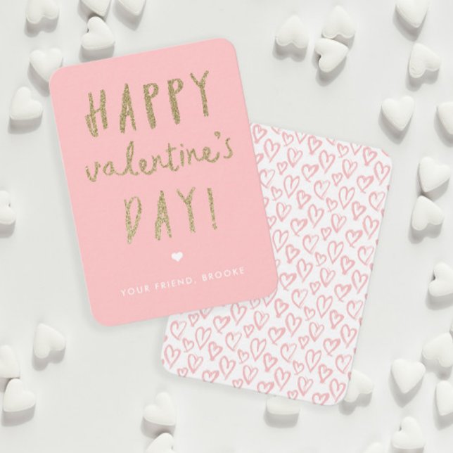 Convite Dia do Namorados Feliz da Sala de Aula Dourada (Criador carregado)