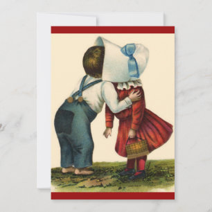 Convite Dia do Primeiro Beijo do Namorados Vintage