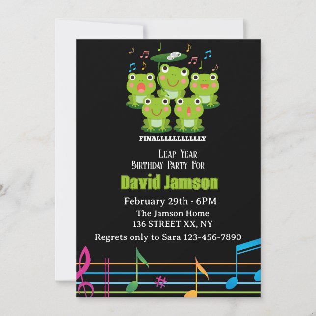 Convite Dia do Salto 29 de fevereiro, é meu nascer de aniv (Frente)