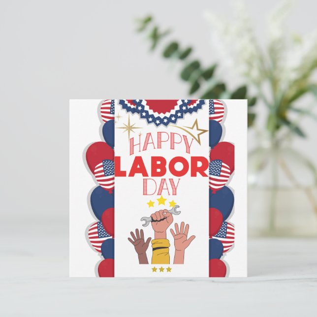 Convite Dia do trabalho (Em pé/Frente)