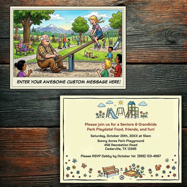 Convite Dia dos Avós e Netos no Parque Infantil (Criador carregado)