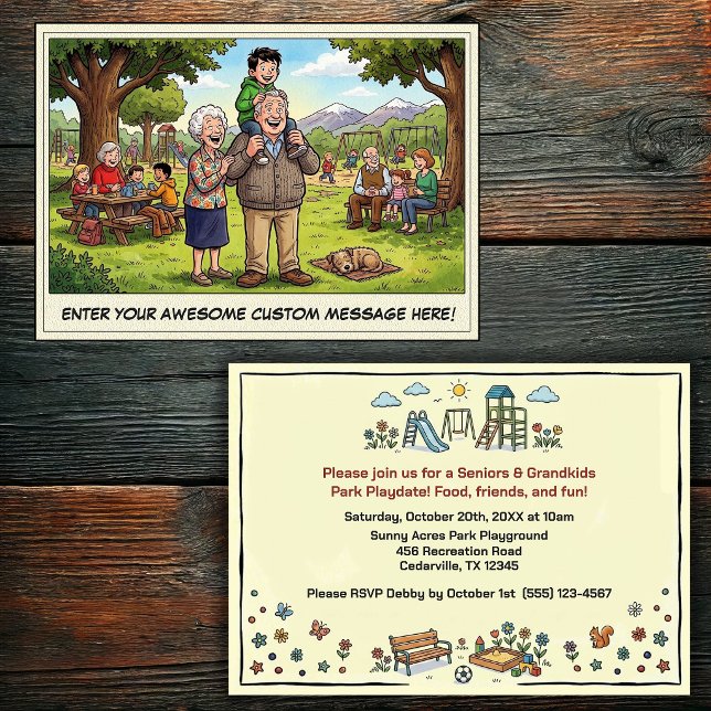 Convite Dia dos Avós e Netos no Parque Infantil (Criador carregado)