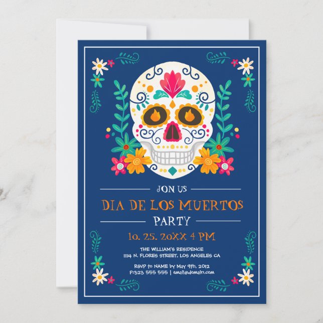 Convite Dia dos Mortos, Dia De Los Muertos Fala 2 (Frente)