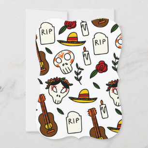 Convite dia dos mortos doodle
