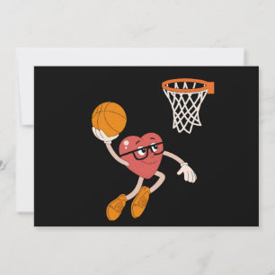 Convite Dia dos Namorados Coração Afundando Basquete Fofo