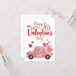 Convite Dia dos Namorados Felizes, Vermelho Rosa Ilustrado