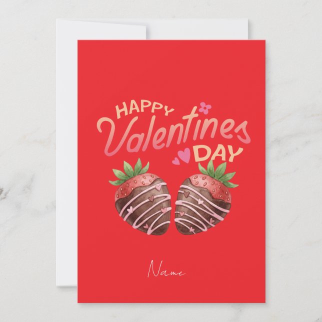 Convite Dia dos Namorados Morango Doce Personalizado  (Frente)